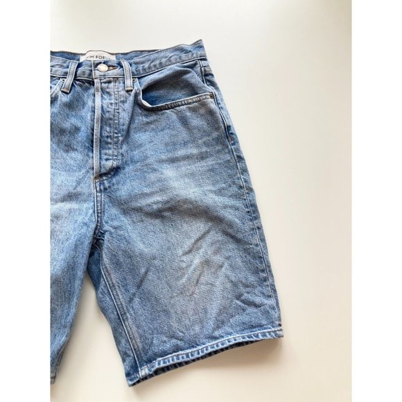 Aritzia DENIM FORUM Joni High Rise 90's Loose Bermuda Denim Shorts, Size 27 - Picture 3 of 16